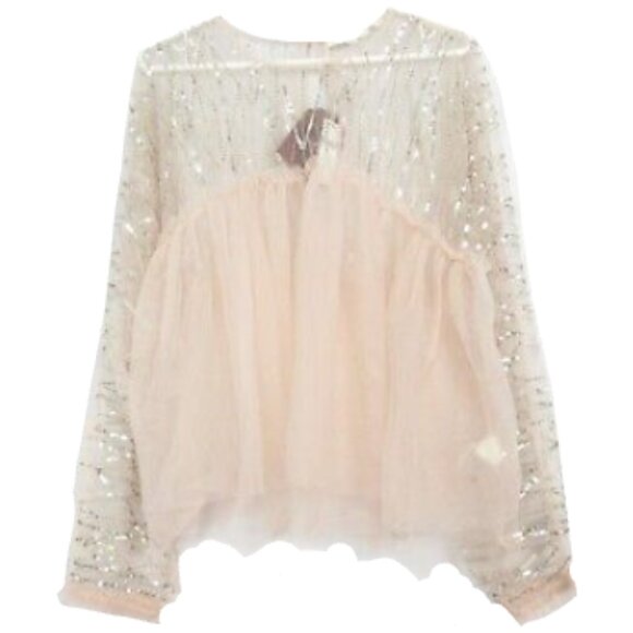 Brand New FOREVER THAT GIRL EMBELLISHED SHEER TOP - Picture 16 of 16